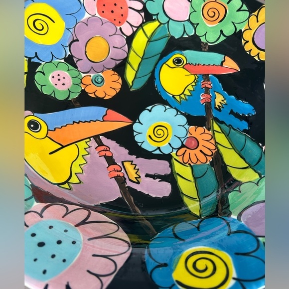 Vibrant Masterpiece: Hand-Painted Ceramic Bowl by Fiona Collins - Picture 6 of 11